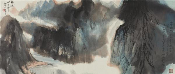 梦绕三峡1992年  55×112cm 